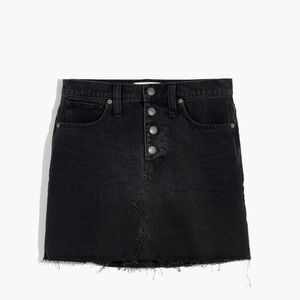 Madewell Black Denim High Rise Mini Skirt